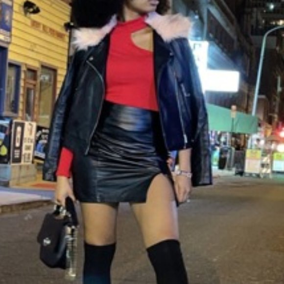 RED One Shoulder Skinny Bodysuit - Picture 5 of 12